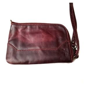 Frye leather wristlet